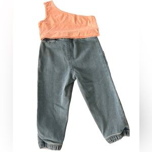 GARANiMALs Chin Pant Size 18M Sec Blue Color Pink Blouse Girl Fashion Size 86 SH